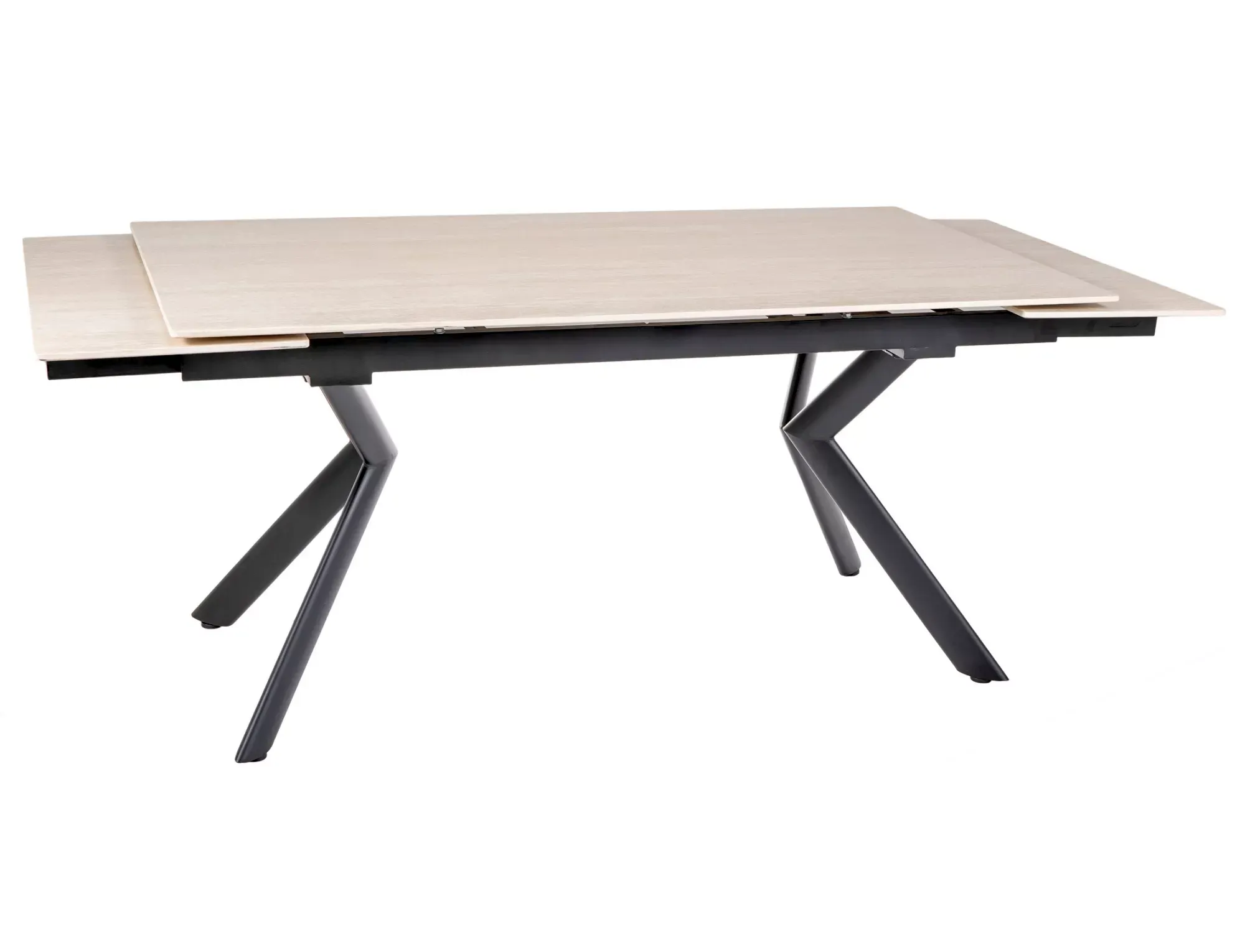 Stół rozkładany ceramiczny NORTON 160(240)x90 beżowy na czarnych nogach - NORTONSTRC160