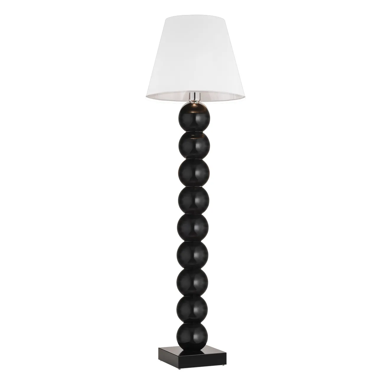 Lampa podłogowa FUDŻI czarna podstawa z białym abażurem 174x50cm Lampa podłogowa FUDŻI czarna podstawa z białym abażurem 174x50cm