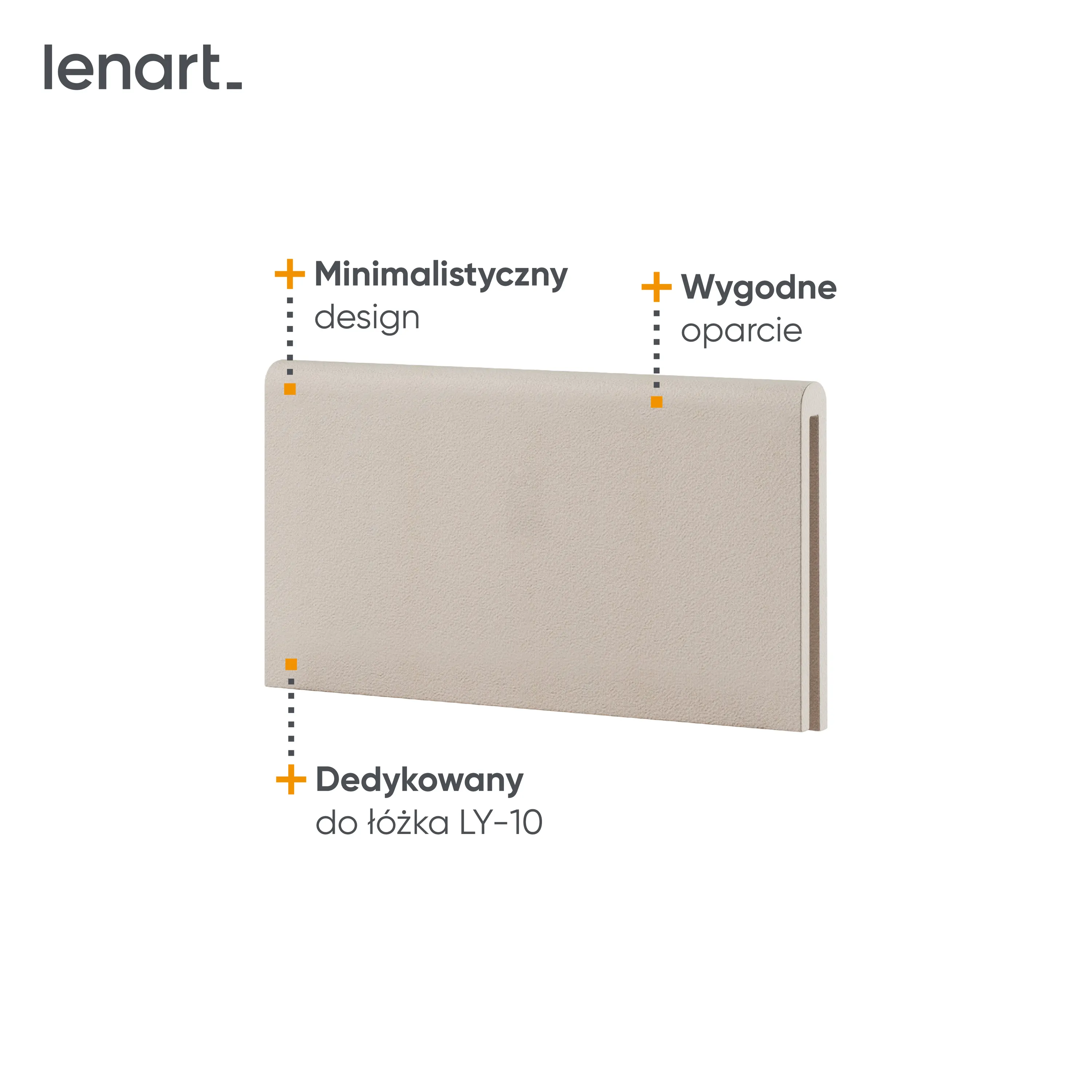 Zagłówek tapicerowany Lenny LY-11 90cm kremowy - LY11ABT