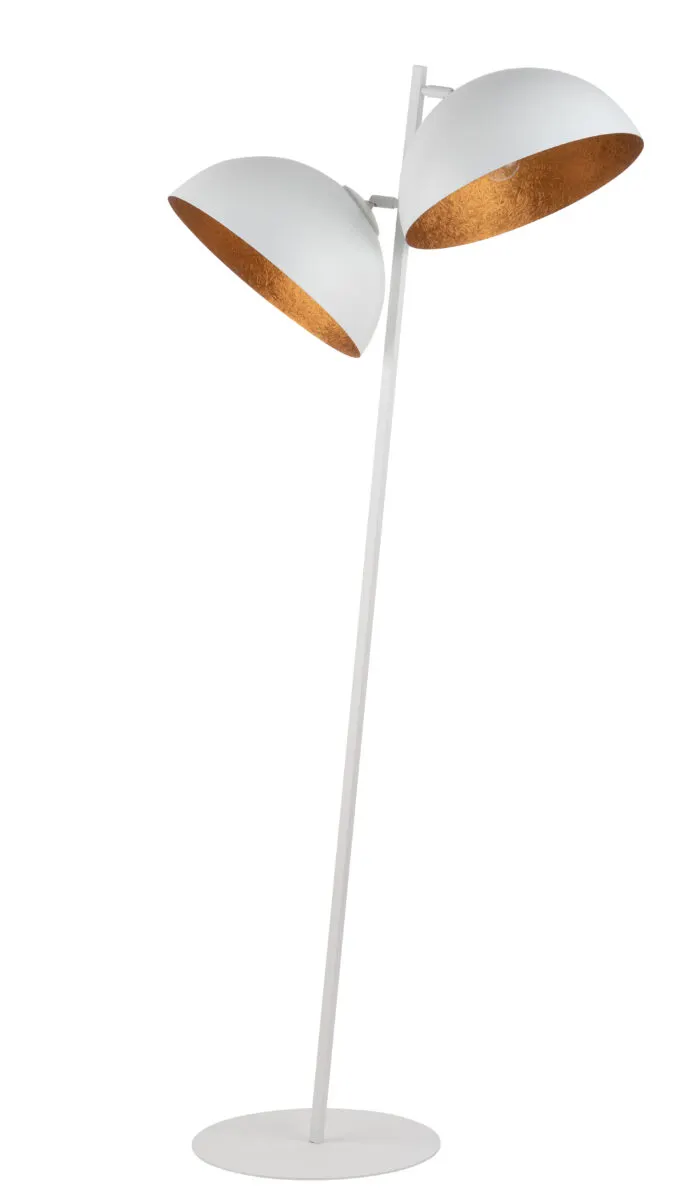 Lampa podłogowa SFERA biało-miedziana