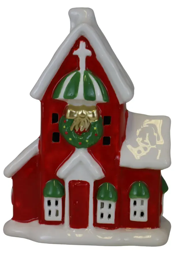 KOŚCIÓŁ ceramiczny LED czerwony