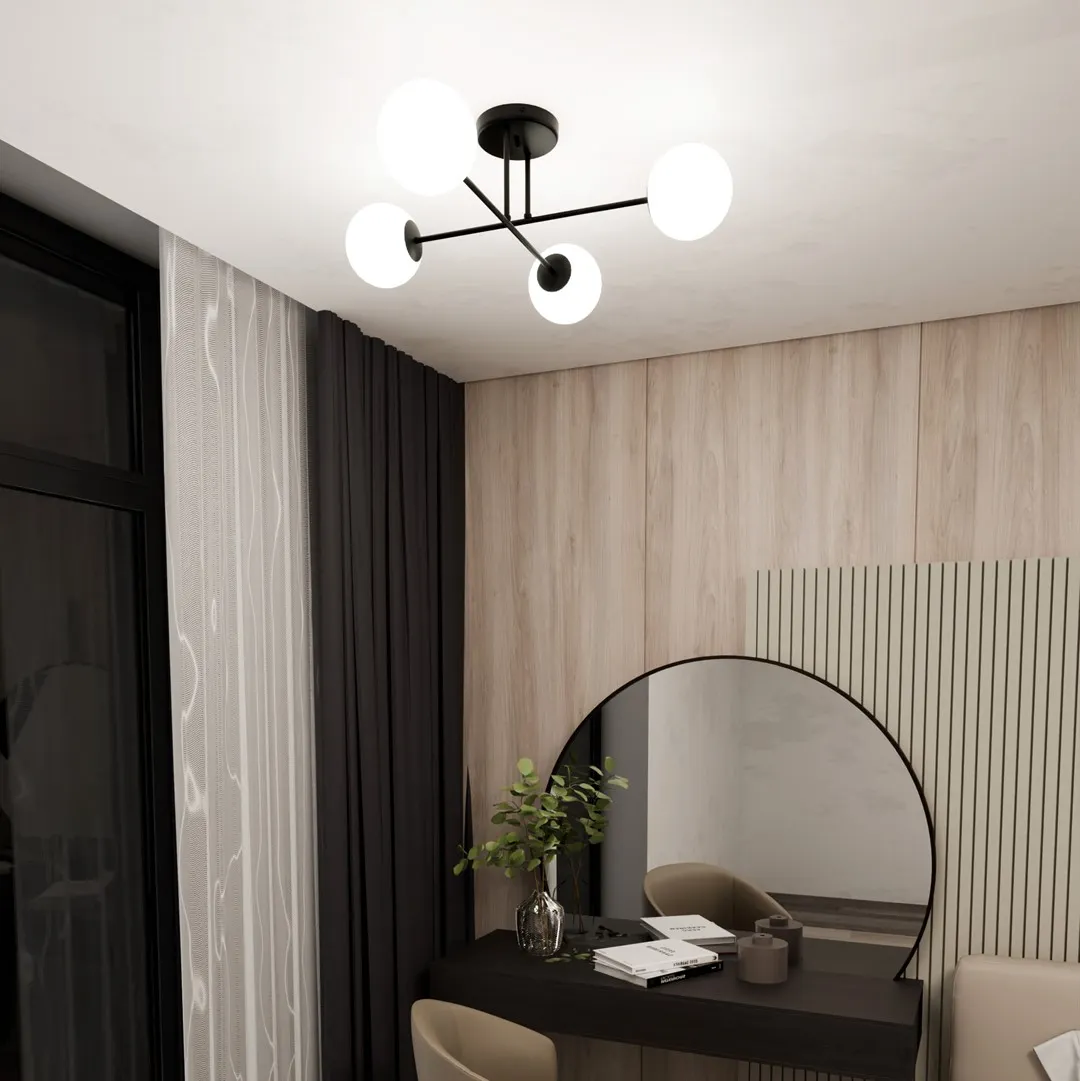 Lampa sufitowa ROMA 4 czarny biały — zdjęcie 4