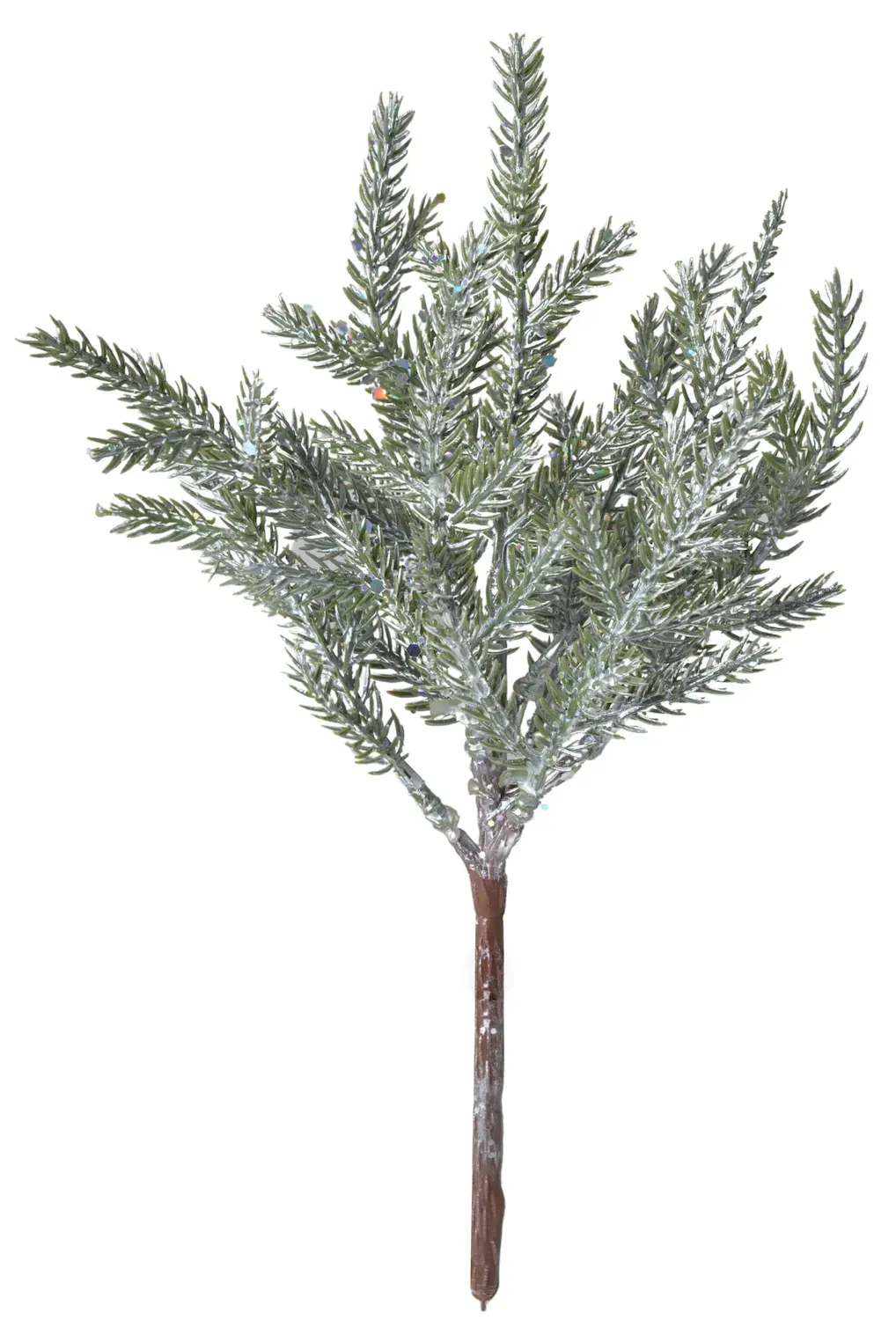 Gałązka sosnowa z brokatem 25 cm zielona