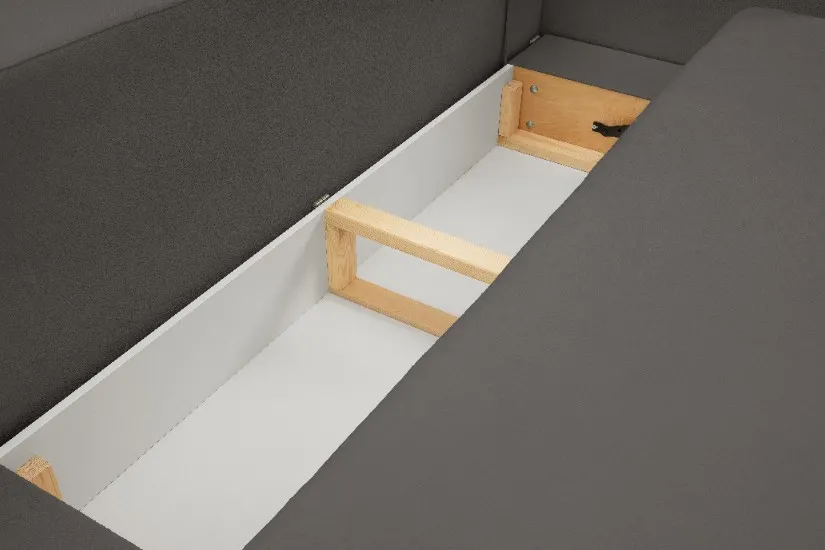Sofa rozkładana z pojemnikiem OLIO SICURIO 238 cm grafitowa — zdjęcie 10