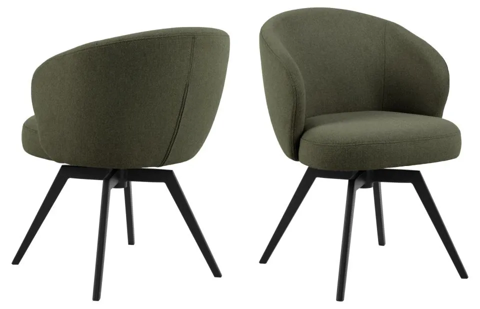 Krzesło obrotowe okrągłe DARLENE zielony/czarny