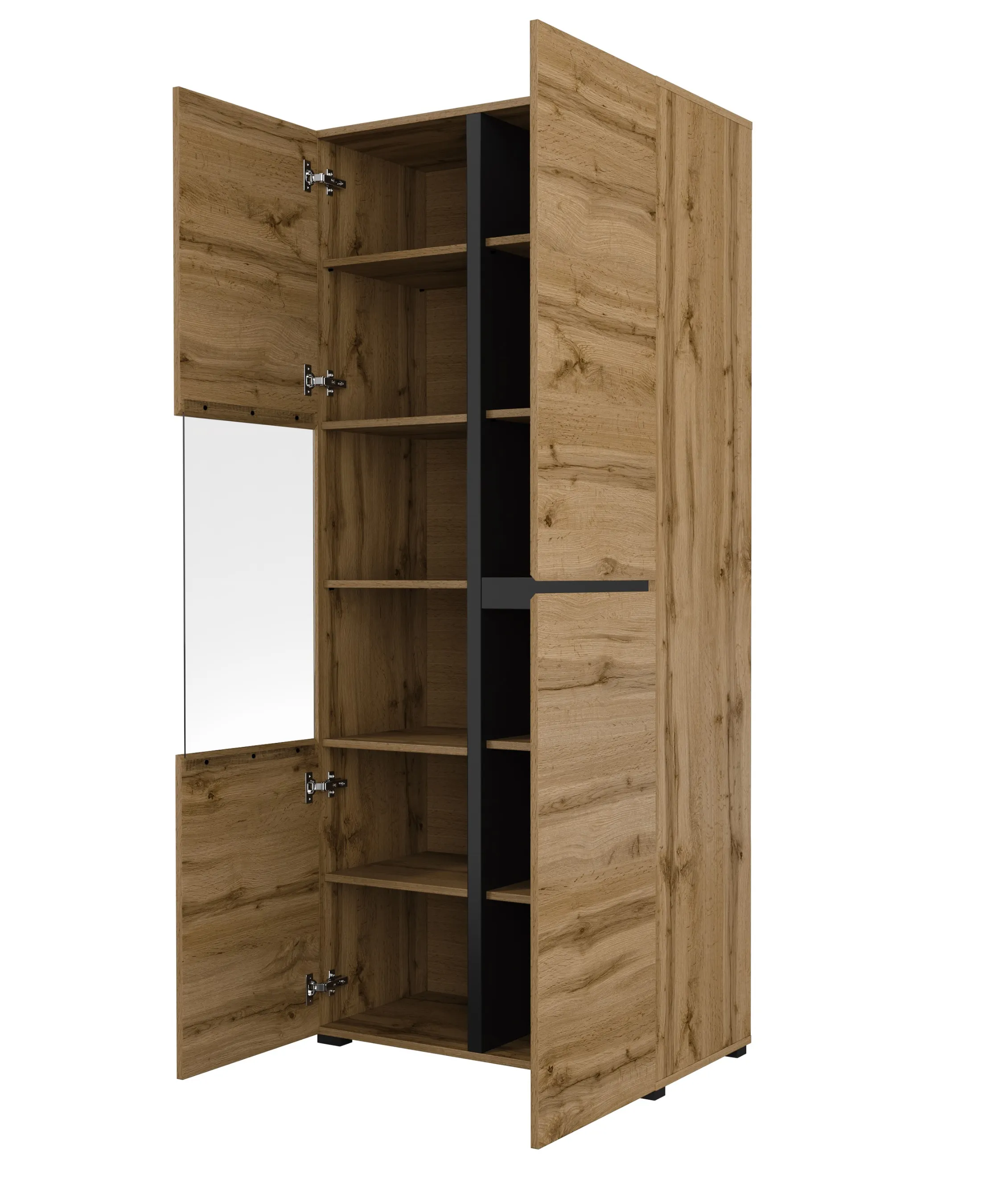 Witryna 3-drzwiowa szklana CROSS 80x183 dąb wotan - 24N6MY12