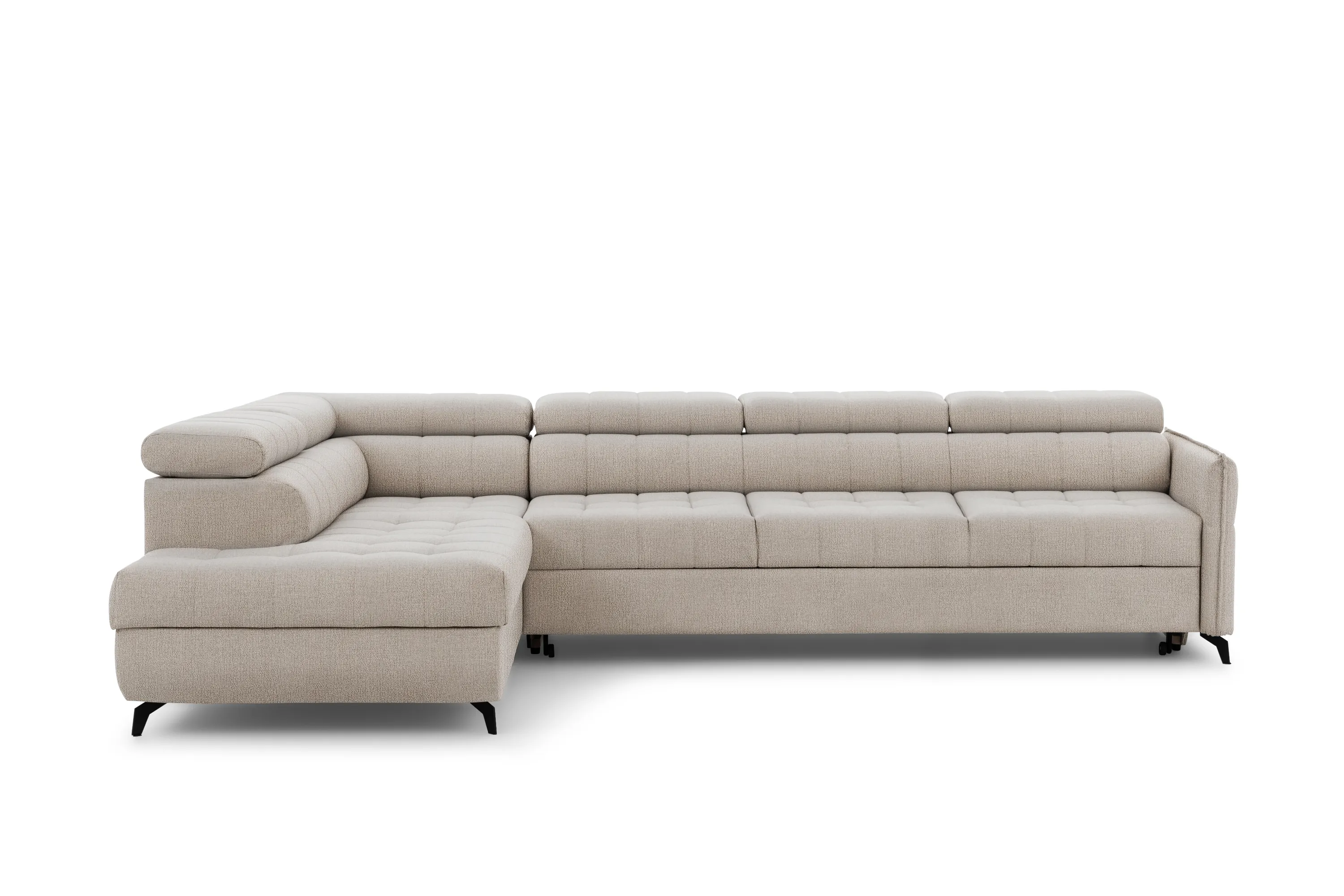 Narożnik lewostronny ELARIAS MAXI regulacja zagłówka i podłokietników tkanina Perfect harmony 07 beżowy - B_168605