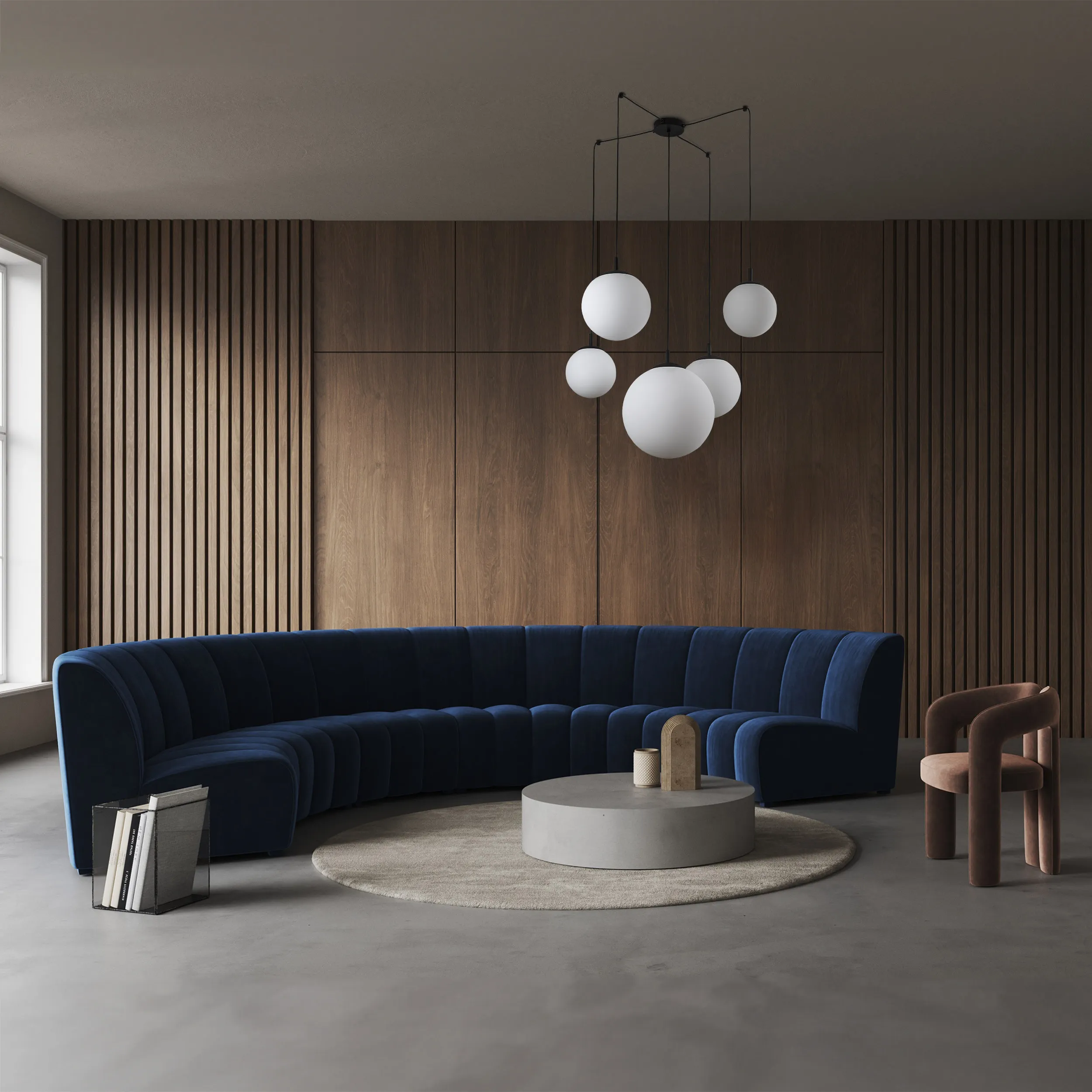 Lampa wisząca ESME czarna z białymi szklanymi okrągłymi kloszami dodatkowo podwieszana 180cm - TK_4791