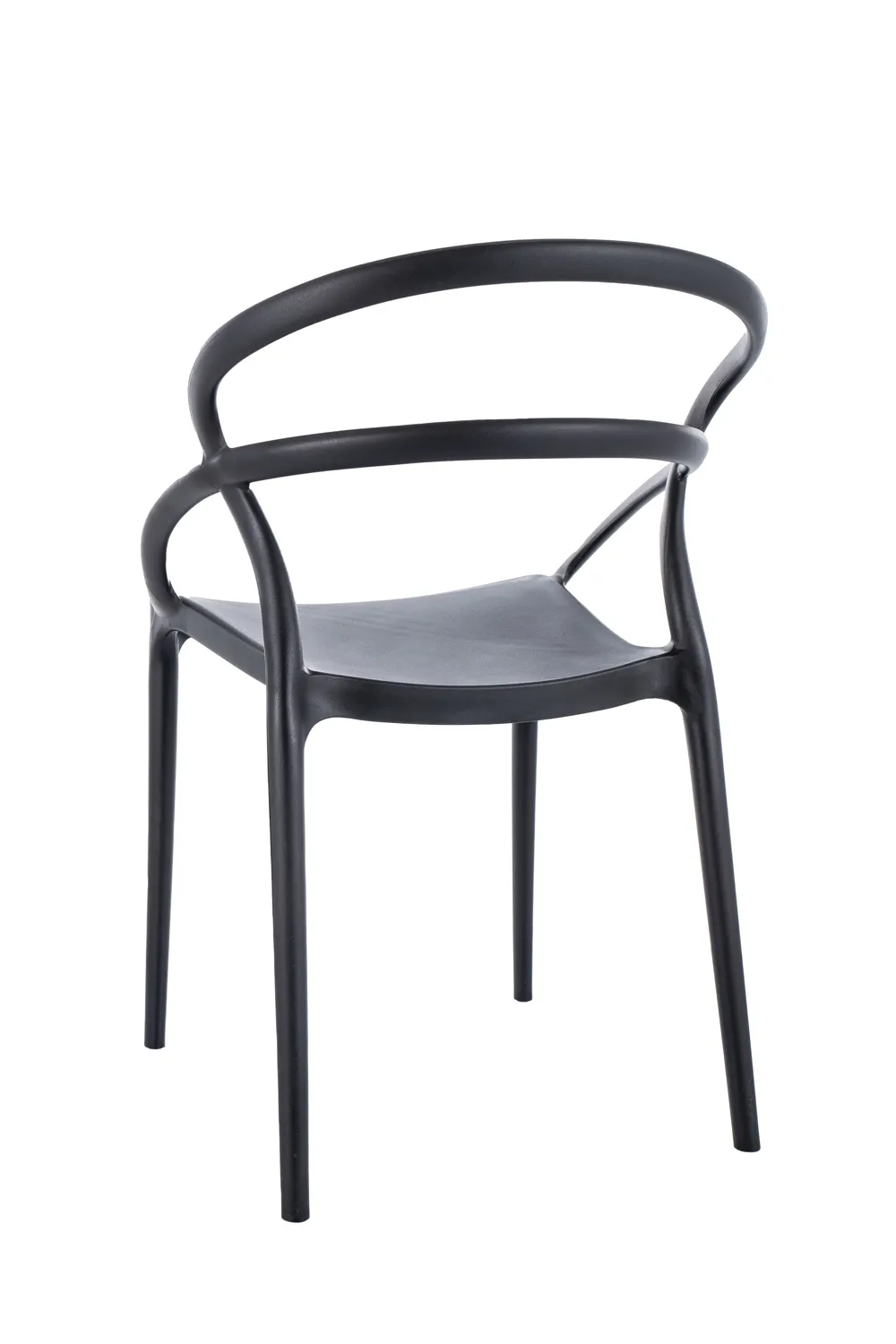 Krzesło ogrodowe plastikowe gięte GLIS czarne sztaplowane - GLISC