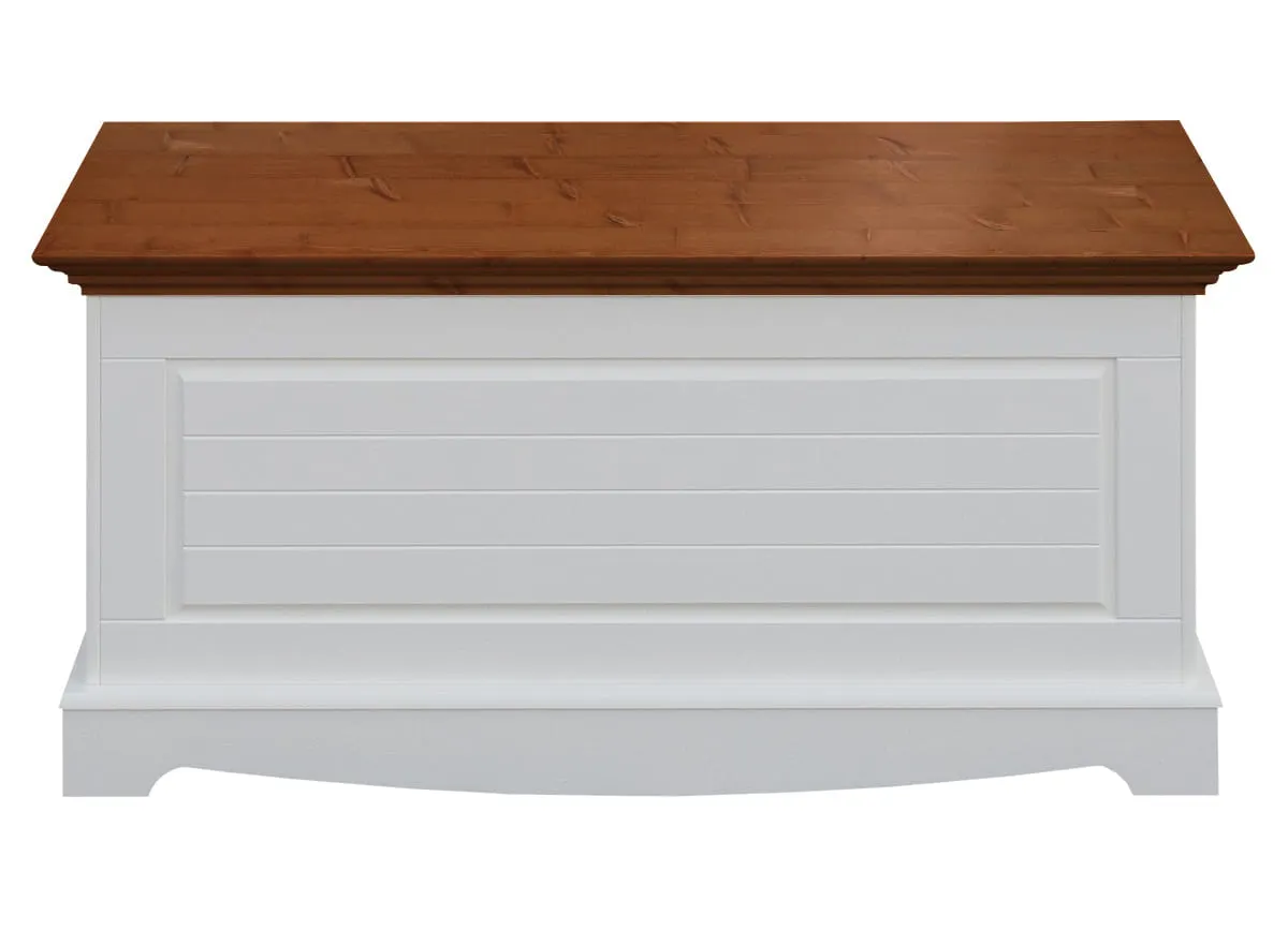 Skrzynia sosnowa BELLUNO ELEGANTE biała-orzech - PL038B/O