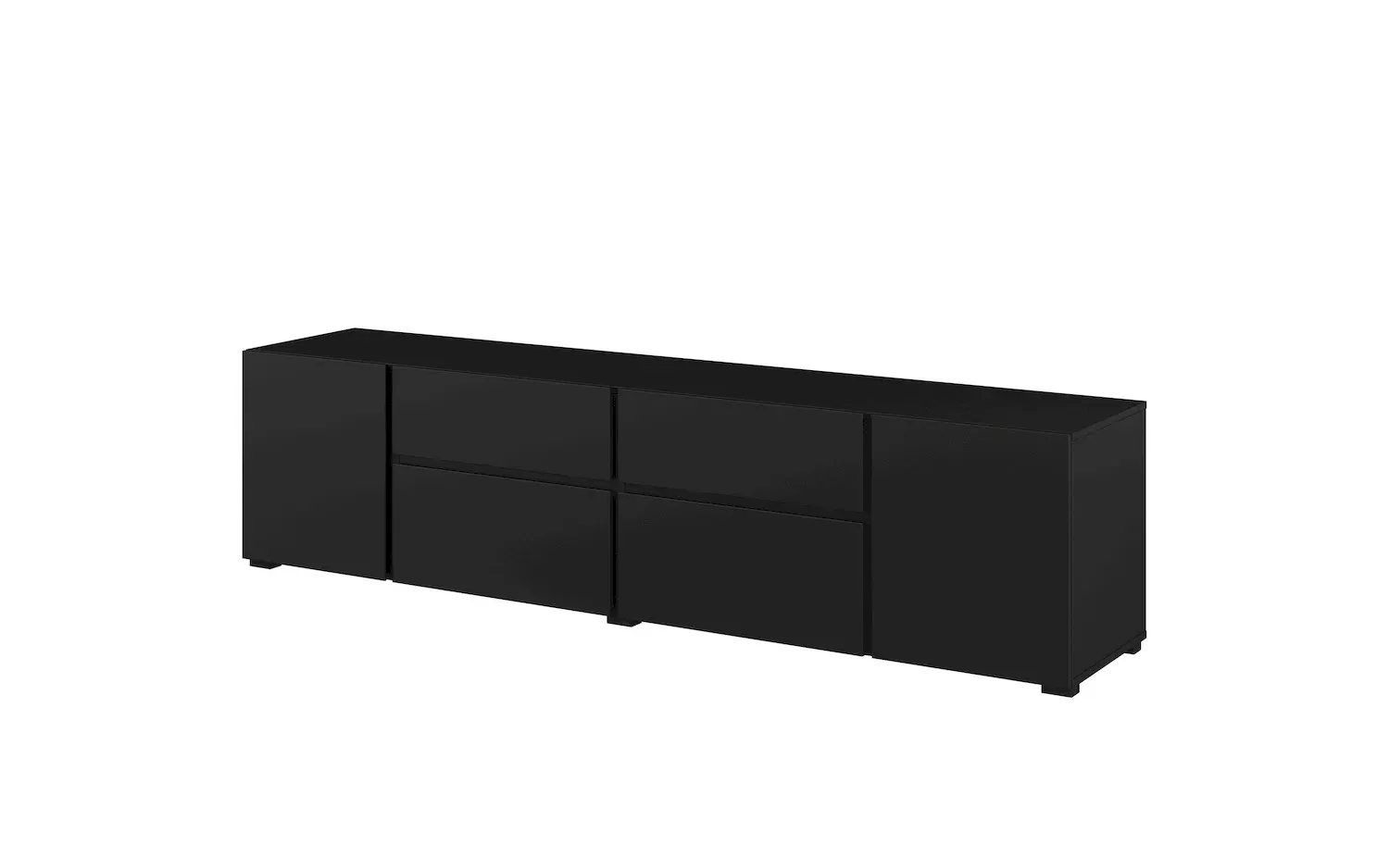 Szafka RTV 4-drzwiowa z szufladami LINNEAL 39 195 cm czarny onyks Szafka RTV 4-drzwiowa z szufladami LINNEAL 39 195 cm czarny onyks