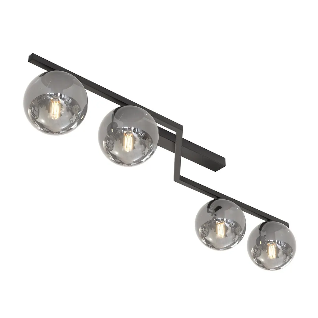 Lampa sufitowa metalowa NATON 4 BL GRAFIT plafon grafitowa — zdjęcie 3
