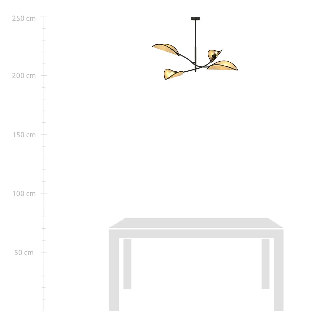 Lampa wisząca LOTUS 4 czarny brązowy — zdjęcie 7