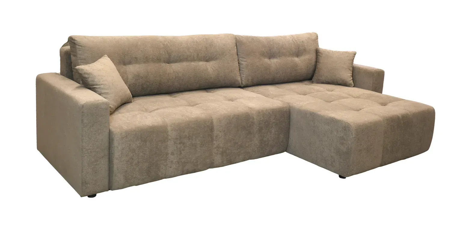 Narożnik rozkładany z pojemnikiem LAGUNA L/P tkanina Freya 210.06 jasny brąz