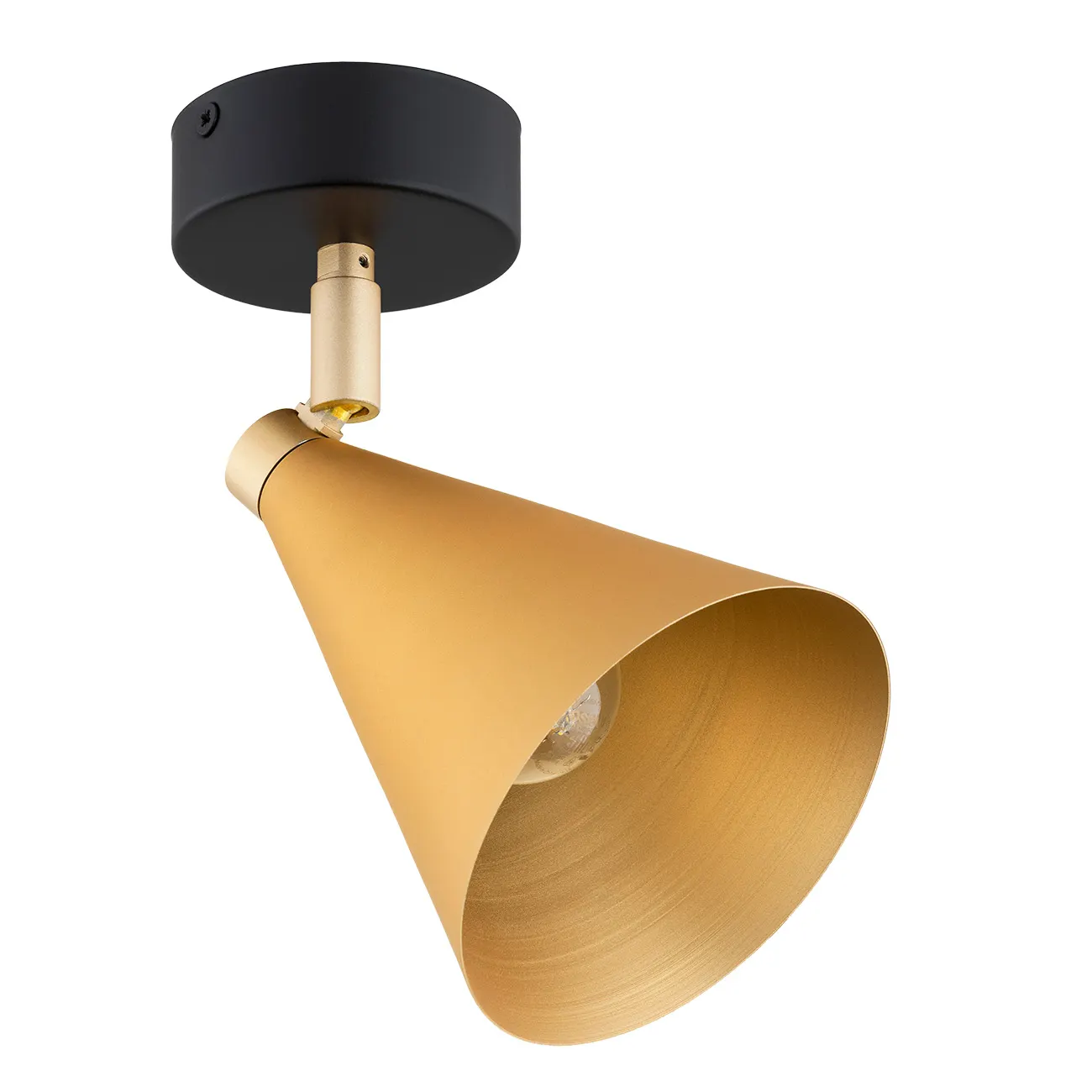 Kinkiet / Plafon ścienny LUCINDA metalowy złoty czarny 18x12cm - 8255