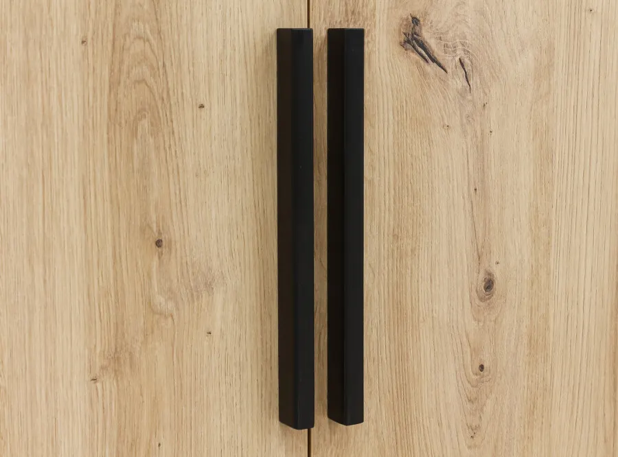 Szafa 2-drzwiowa XENA drążek i półki 90x195 efekt dębu/czarna - BAN_XEN-1