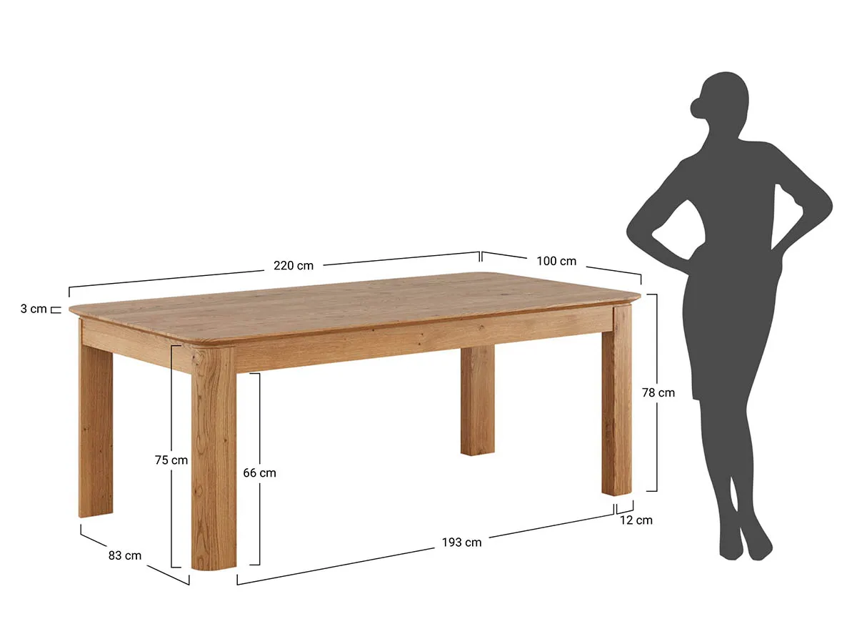 Stół drewniany DIVISIONE 100x220 dąb olejowany - ZIDIV17