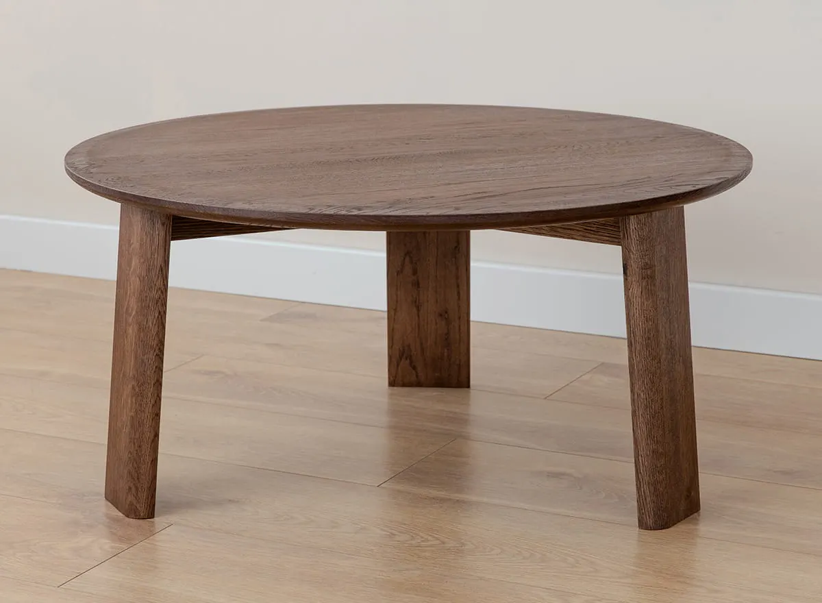 Stolik okrągły dębowy MONTI 71 cm - tabacco - PRHMON71T
