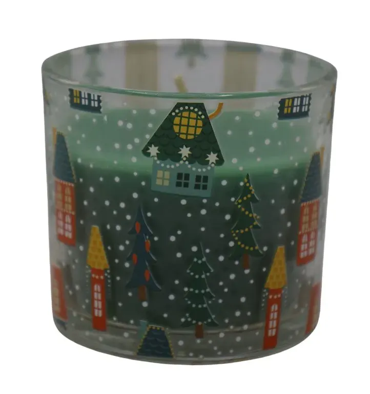 Świeczka w szkle ZIELONA WINTER CEDAR mała 9144 zielona