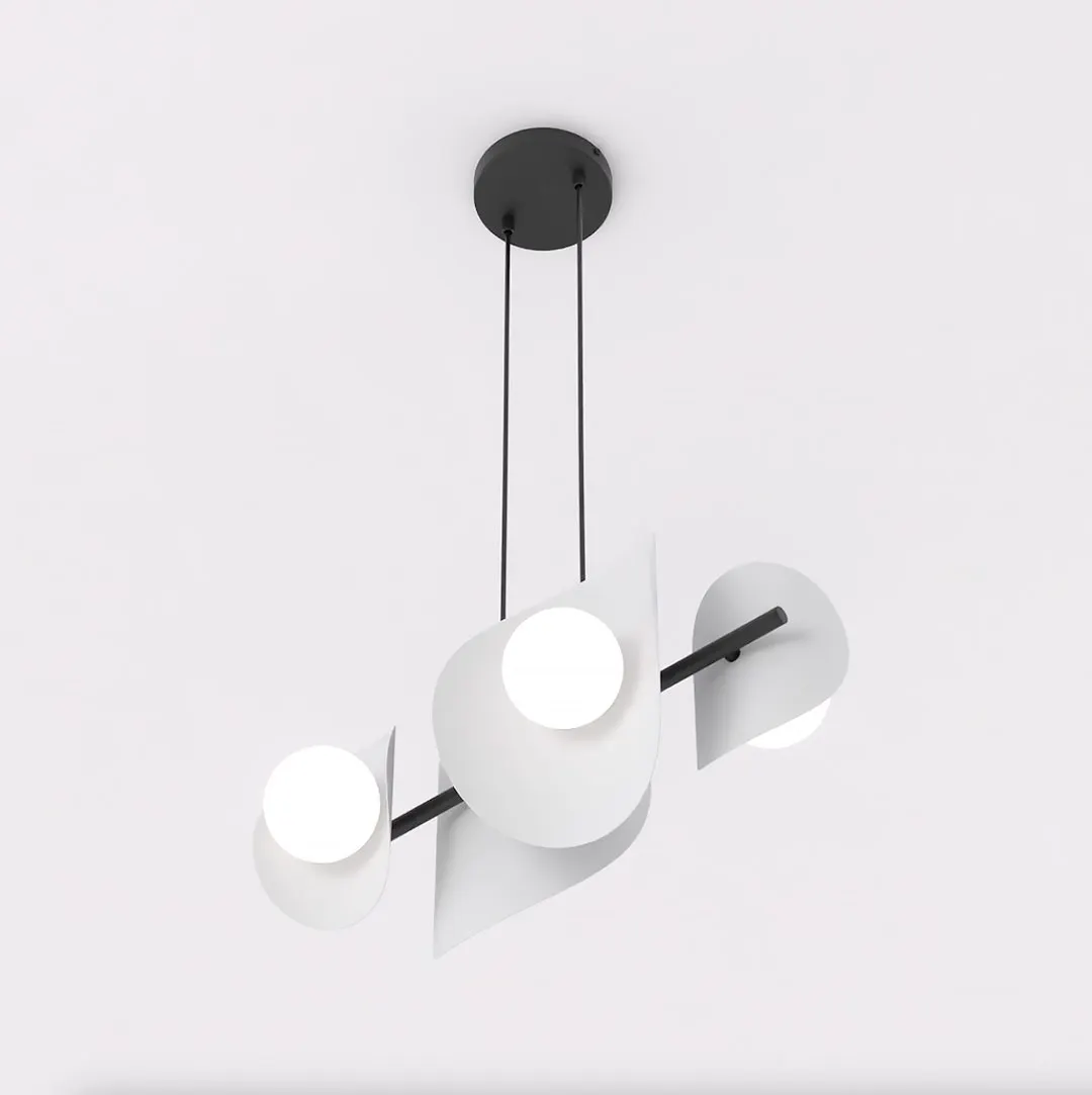 Lampa wisząca metalowa ELEMENTI 4 szara - 1494/4