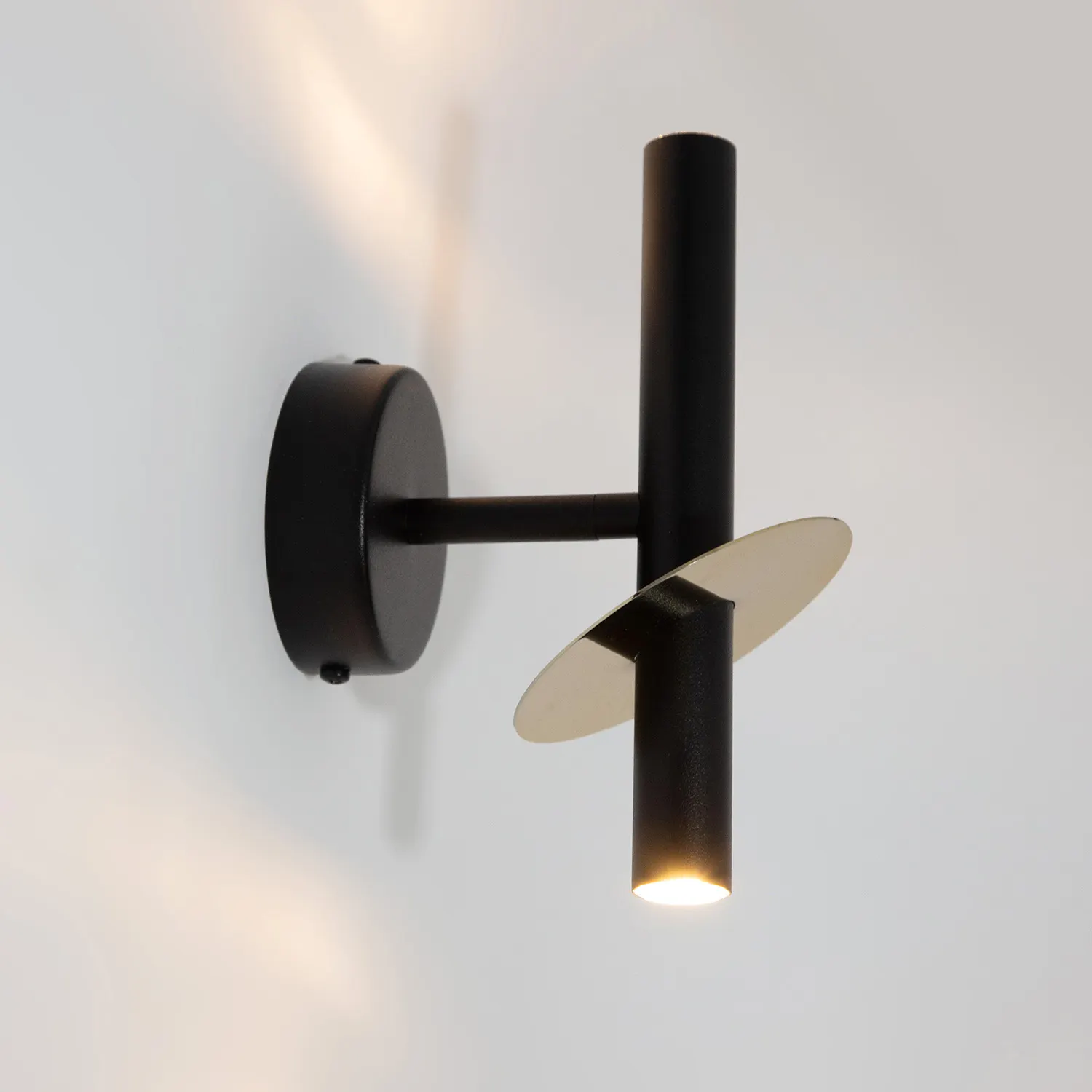 Kinkiet sopel RING 2 stal czarny złoty - SI_41227