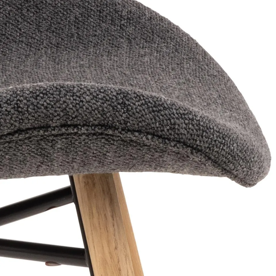 Krzesło tapicerowane DOREN Antracyt, Dab olejowany ( zestaw 2 sztuk ) - H000023355