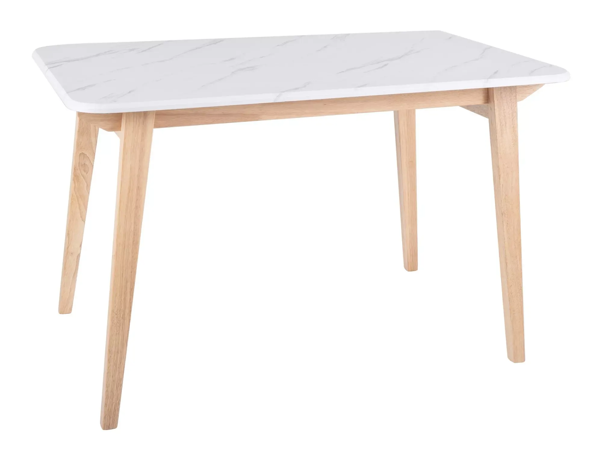 Stół jadalniany MARCUS 120x75 efekt marmuru biało-drewniany